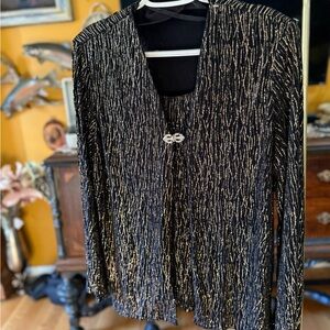 Stage Accents Black and Gold Evening Shirt